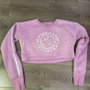 Gymshark Graphic Cropped Sweatshirt Long Sleeve Size Small Pink Top Pullover